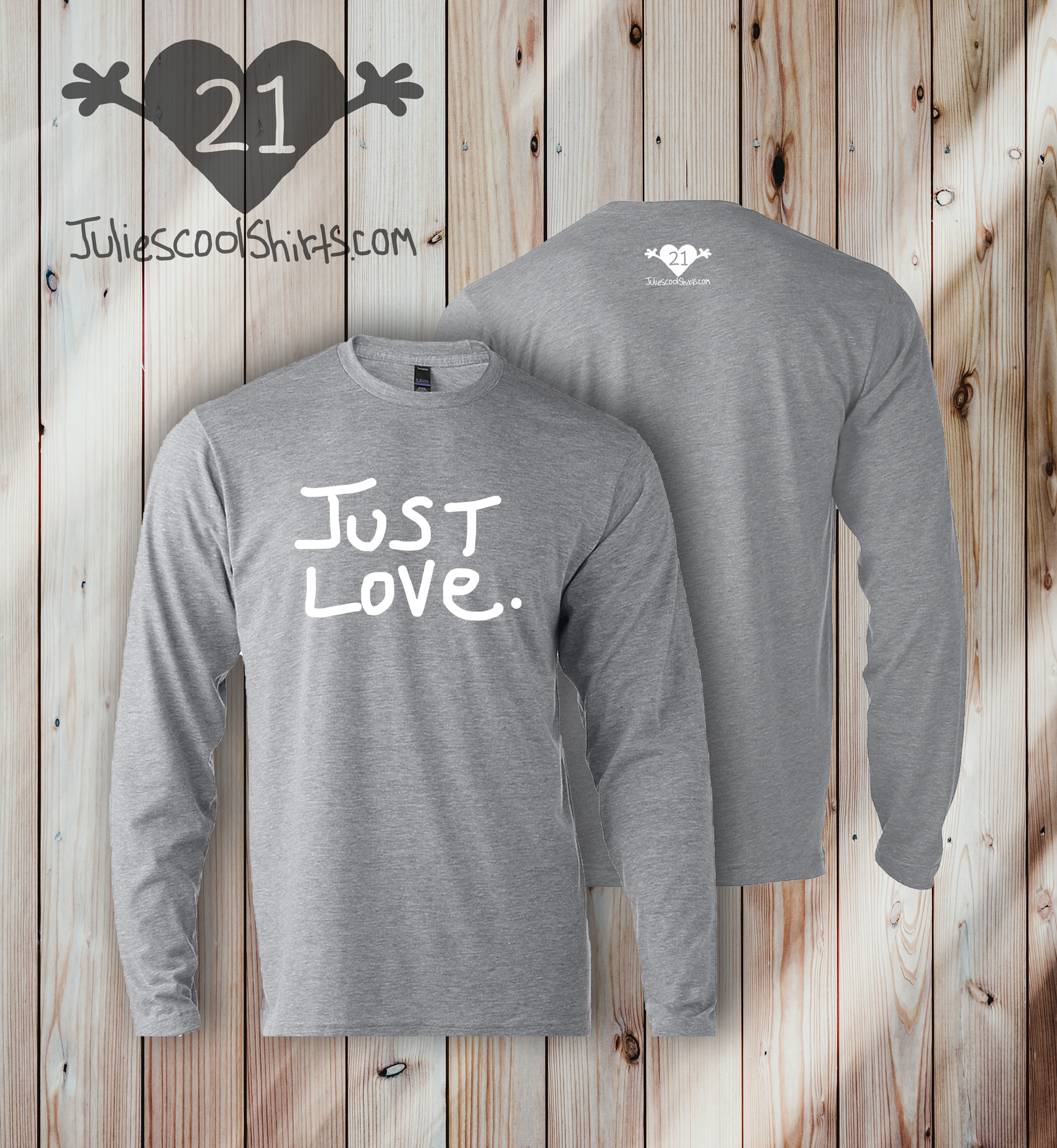 JUST LOVE  - LONG SLEEVE - LIGHT GRAY