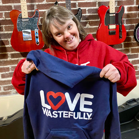 LOVE WASTEFULLY hoodie - navy