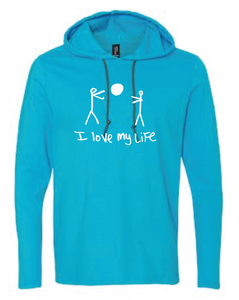 I love My Life - HOODIE TEE - CARIBBEAN BLUE