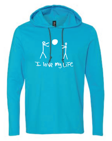 I love My Life - HOODIE TEE - CARIBBEAN BLUE